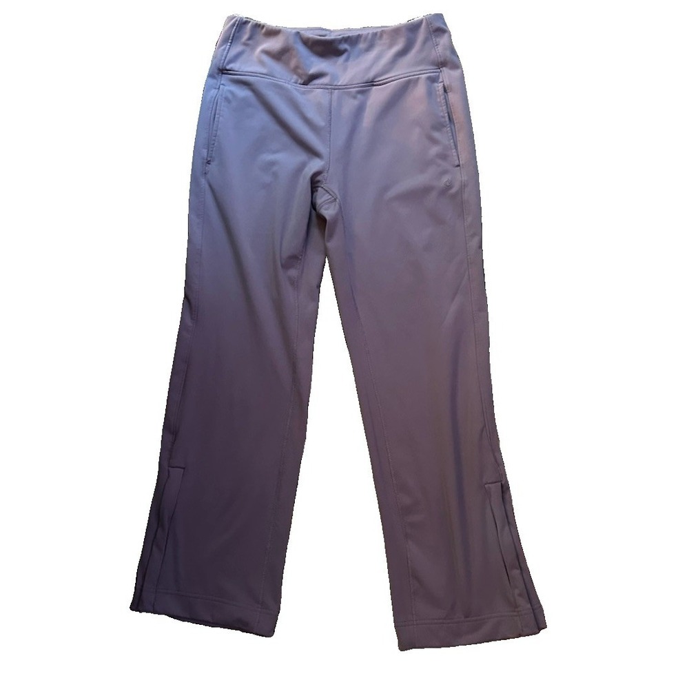 PrAna Women's Pants Gray Size L 30x30 Flared Fit Fleece Lined Pull On Hiking